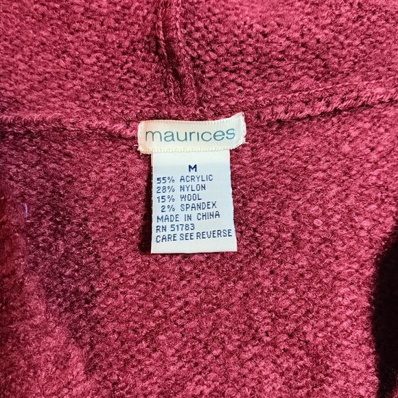 Maurices Women's M Knit Sweater Pullover-Hooded-Long Sleeve Rose Color - Picture 6 of 7